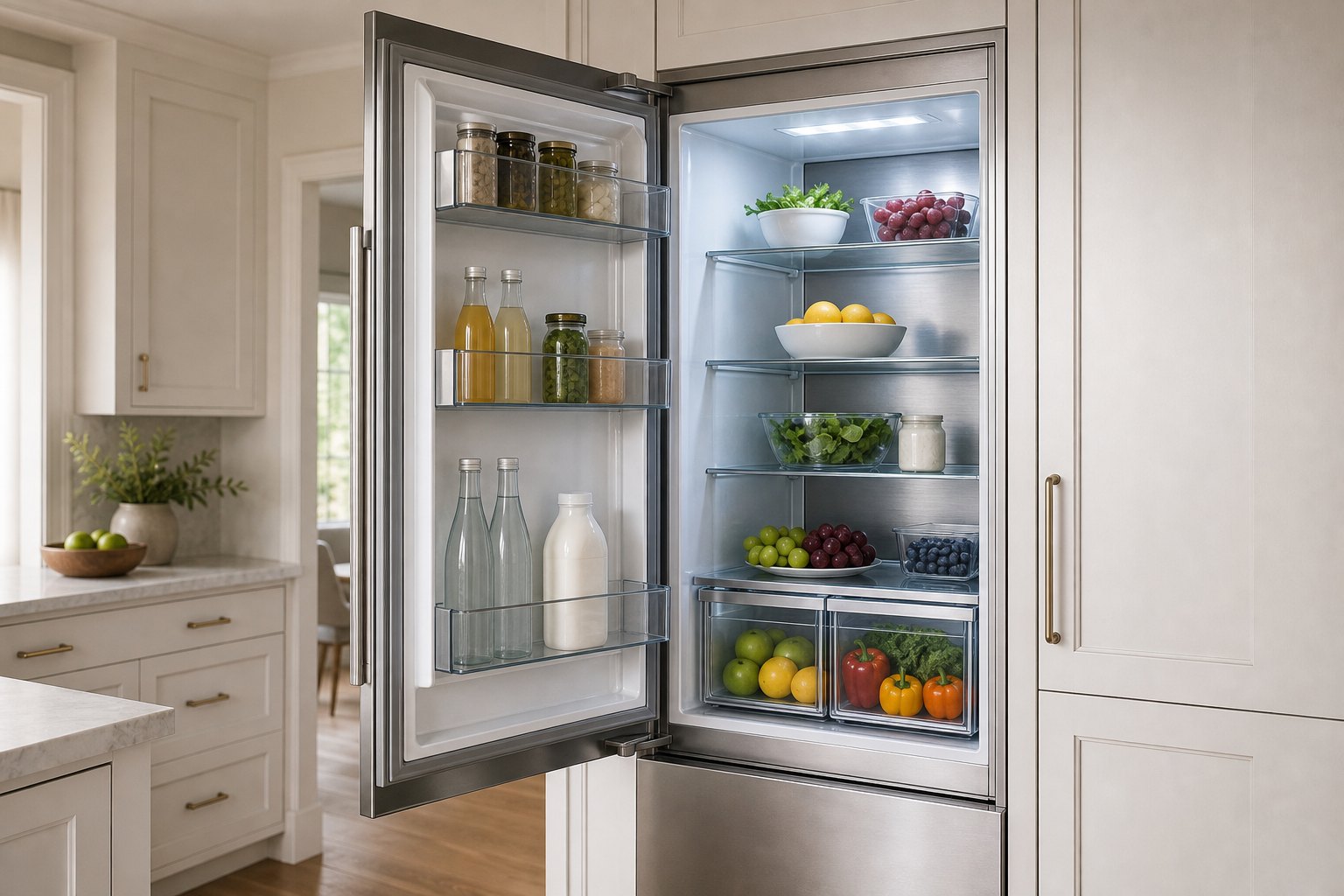 GE Monogram built-in refrigeration in a South County kitchen